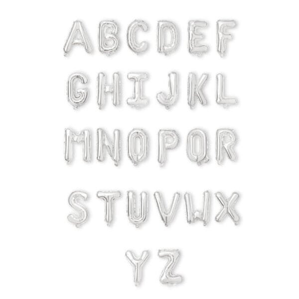 Alphabet Silver Foil Balloons 16"