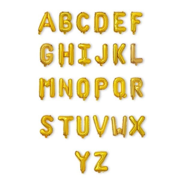 Alphabet Golden Foil Balloons 16"