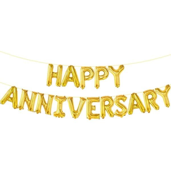 Happy Anniversary Gold Foil Balloon 16"