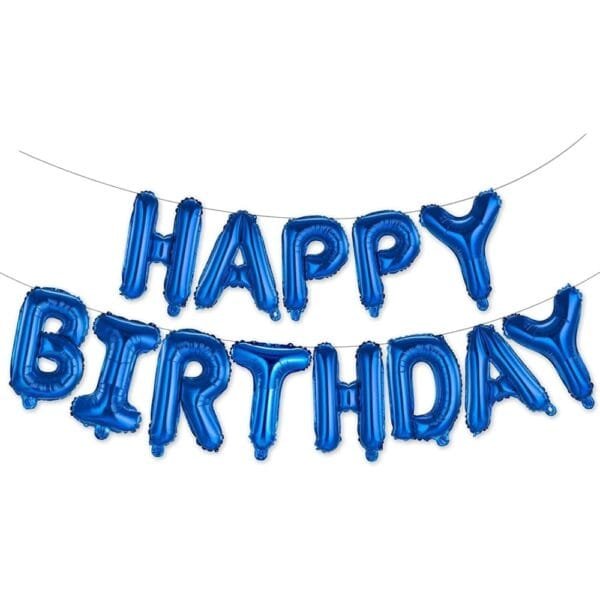 Happy Birthday Blue Foil Balloon 16"