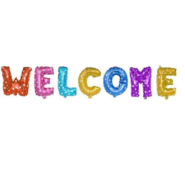 Welcome Mixed Color Foil Balloon 16"