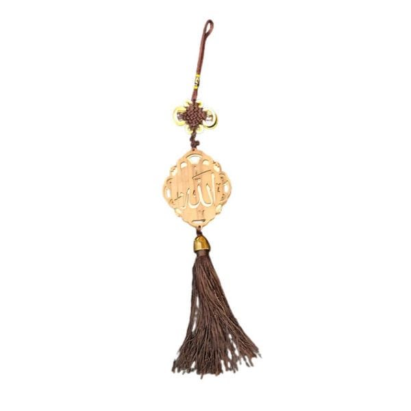 Hanging Wooden Ornament With Tassels