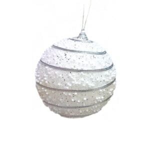 10cm white ball silver string