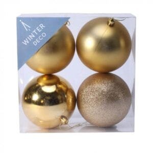 12cm ball set of 8 golden