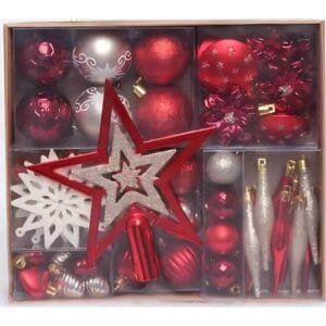 5cm Complete Christmas Balls Set "Maroon"