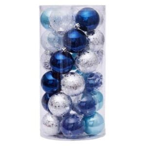 6cm blue silver ball set of 30