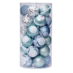 6cm green blue silver ball set of 30