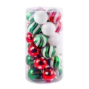 6cm green red white ball set of 30