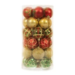 6cm red green gold ball set of 30