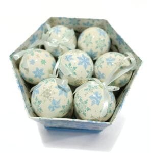 Christmas Ball 14pc box white-blue