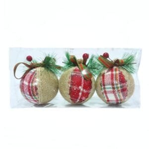 Jute ball Red set of 3