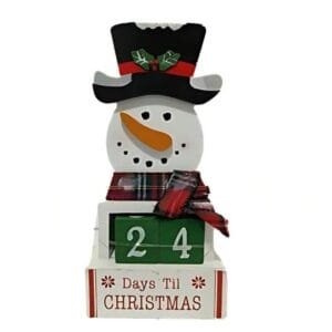 Wooden block till christmas-snowman