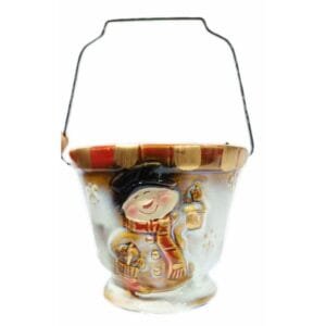 Ceramic candy bucket snowman