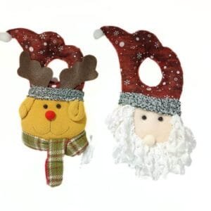 Door Hanging reindeer-santa