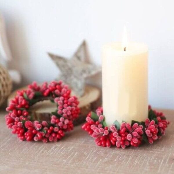 Red Berry Candle Ring - Image 2