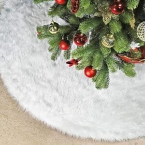 122cm christmas tree skirt white fur