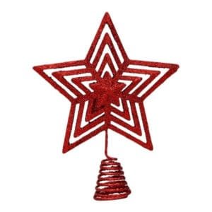 christmas tree top star metal red 22cm