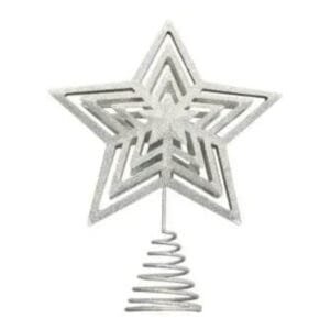 christmas tree top star metal white 22cm