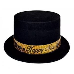 new year hat pvc black