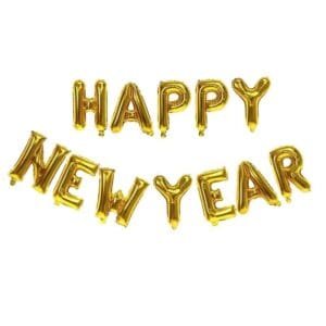 happy new year foil balloon golden