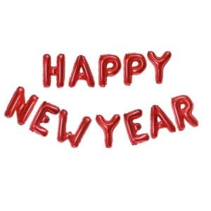 happy new year foil balloon red