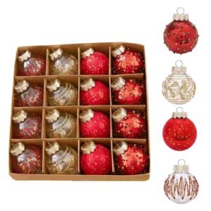 6cm RED-GOLD BALL -SET OF 16 BALLS -Christmas Ornaments Balls,Christmas Decorations 16 Red And Gold Christmas Balls Christmas Tree Pendant Home Party Decoration Colorful Balls
