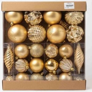 GOLD BALL 78-Piece Ultimate Gold Christmas Ornament Mega Set – Luxury Tree Decoration Kit